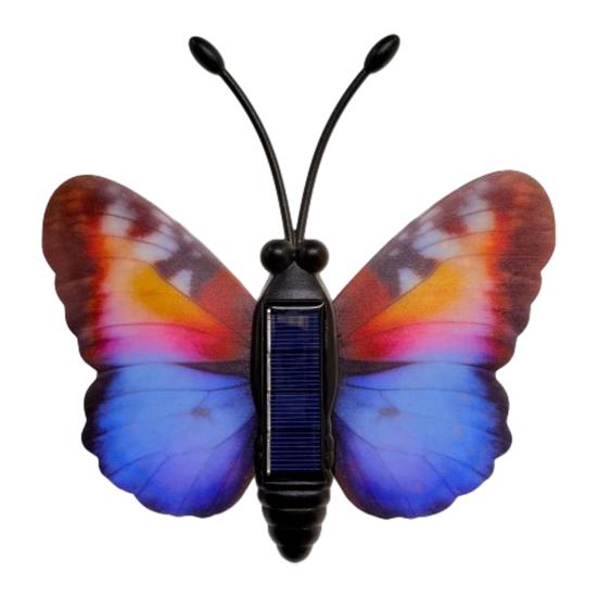 Solar Butterfly Garden Light, Color Changing LED Wall Lamp, Waterproof Outdoor Decoration for Lawn Yard Patio Decor