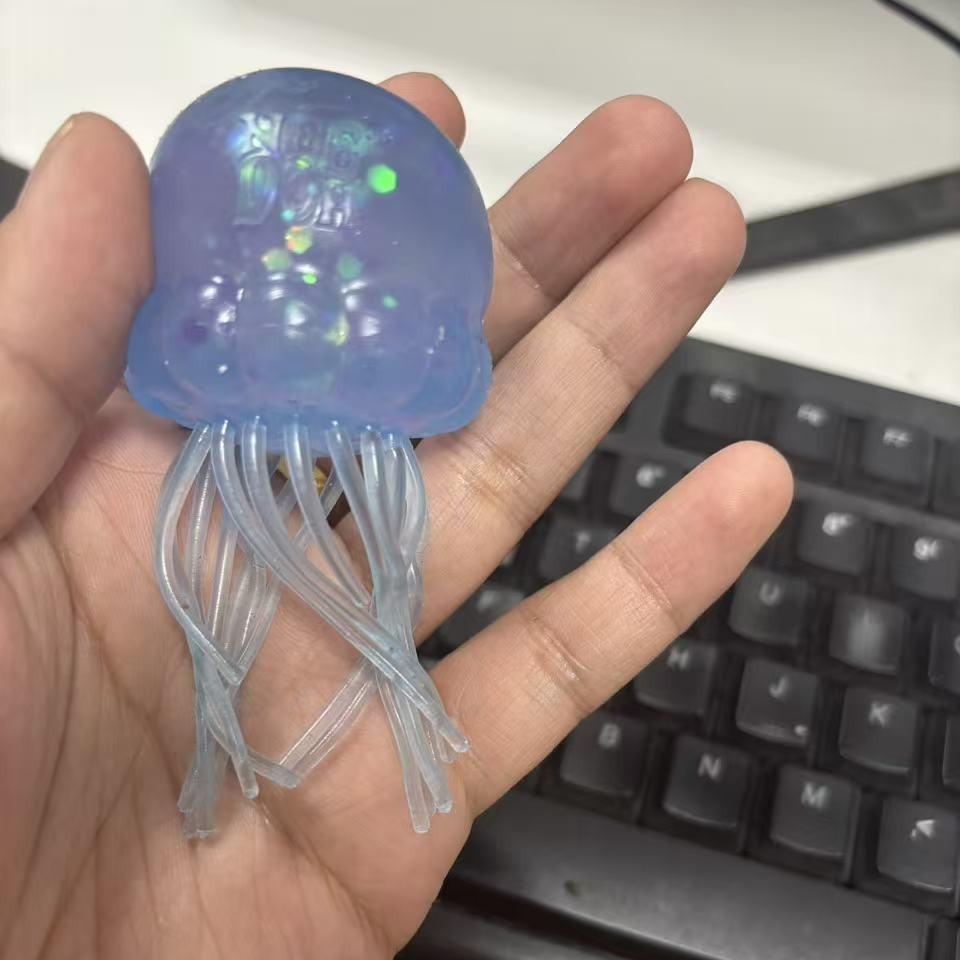 Jellyfish Squishy Toy, Jelly Squeeze Stress Relief Toy, Wiggly Tentacle Sensory Fidget Toy With Color Box