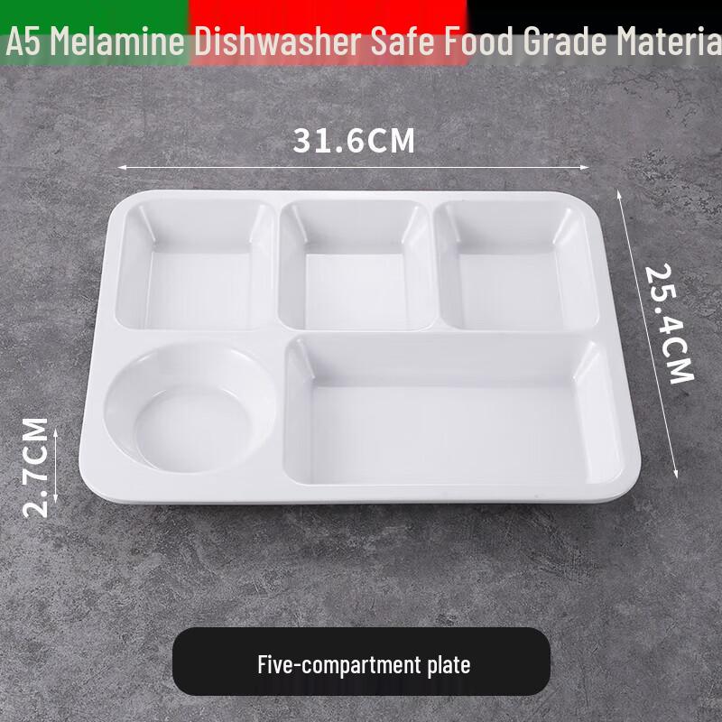 Melamine Round Three-Compartment Canteen Tray