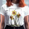 Vintage Daffodil T-shirt: Elegant Botanical Floral Graphic Tee
