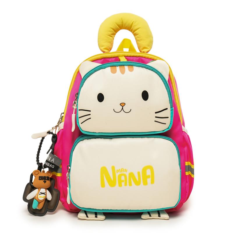 

Cat Pattern Bag Children s Backpack Kindergarten Backpack Яскраво-рожевий
