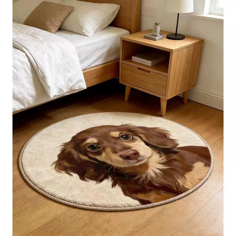 French Bulldog Portrait Shaped Rug Non Slip Washable Plush Floor Mat Realistic Dog Bedside Carpet Pet Lover Home Decor