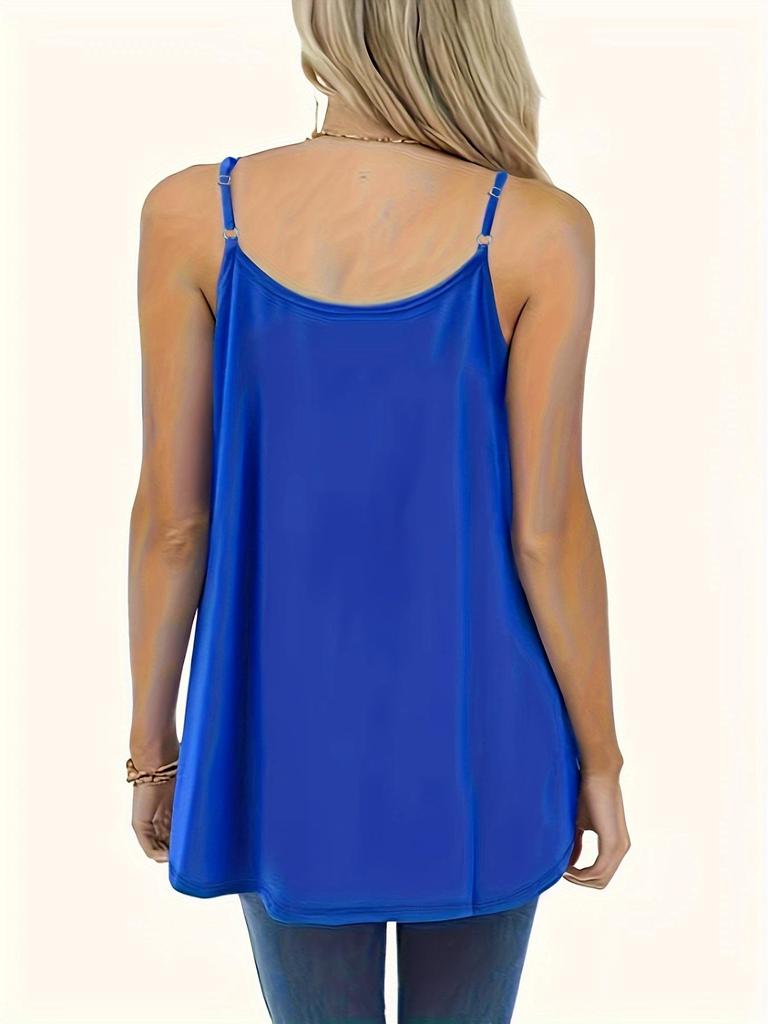 Damen Plissiertes Sommer-Tanktop mit Spaghettiträgern 2025