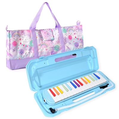 COLORFUL CANDY STYLE Music Set Keyboard Harmonica Case Musical Instrument Body Set Pianica Cute Girl Unicorn Fantasy Rainbow Color NN300630 &