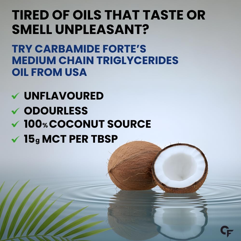 Carbamide Forte Pure MCT Oil C8 C10 From Coconut Source Keto Paleo Friendly Vegetarian Dietary Oil 500 Ml