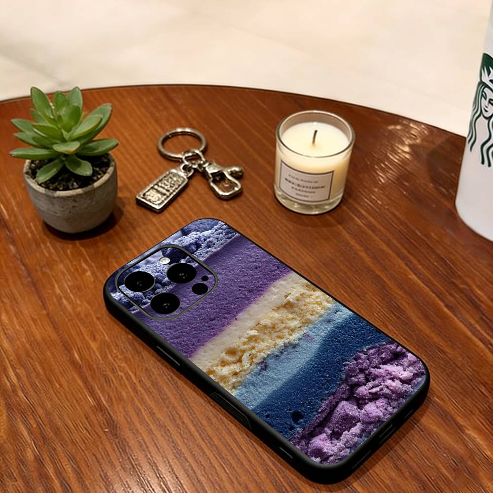 Cake filling pattern Phone Case Soft Silicone black For IPhone 17 16 15 14 13 12 11 X XR Plus Pro Max Plus