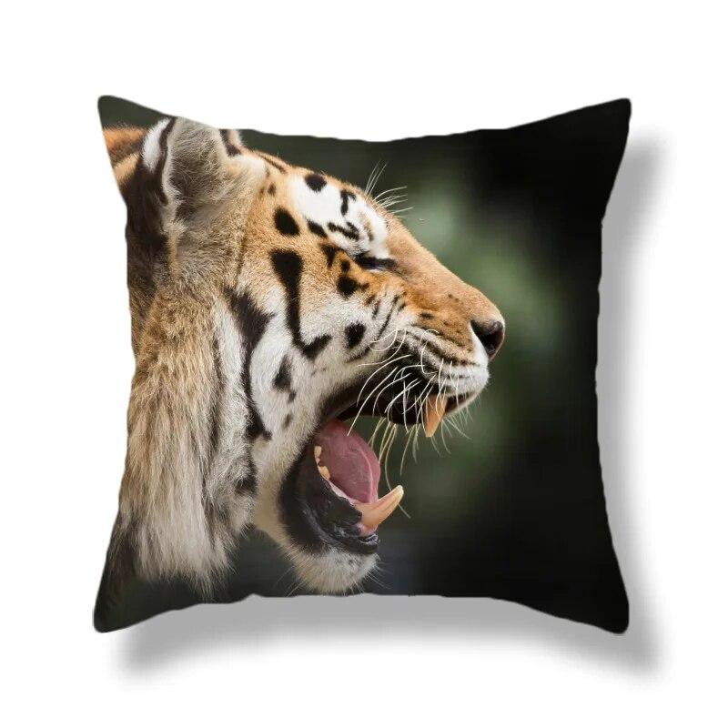 Heimdekoration Tierwelt Tiger Kissenbezug Bett Wohnzimmer Sofa Bürositz Auto Lendenkissen Bezug