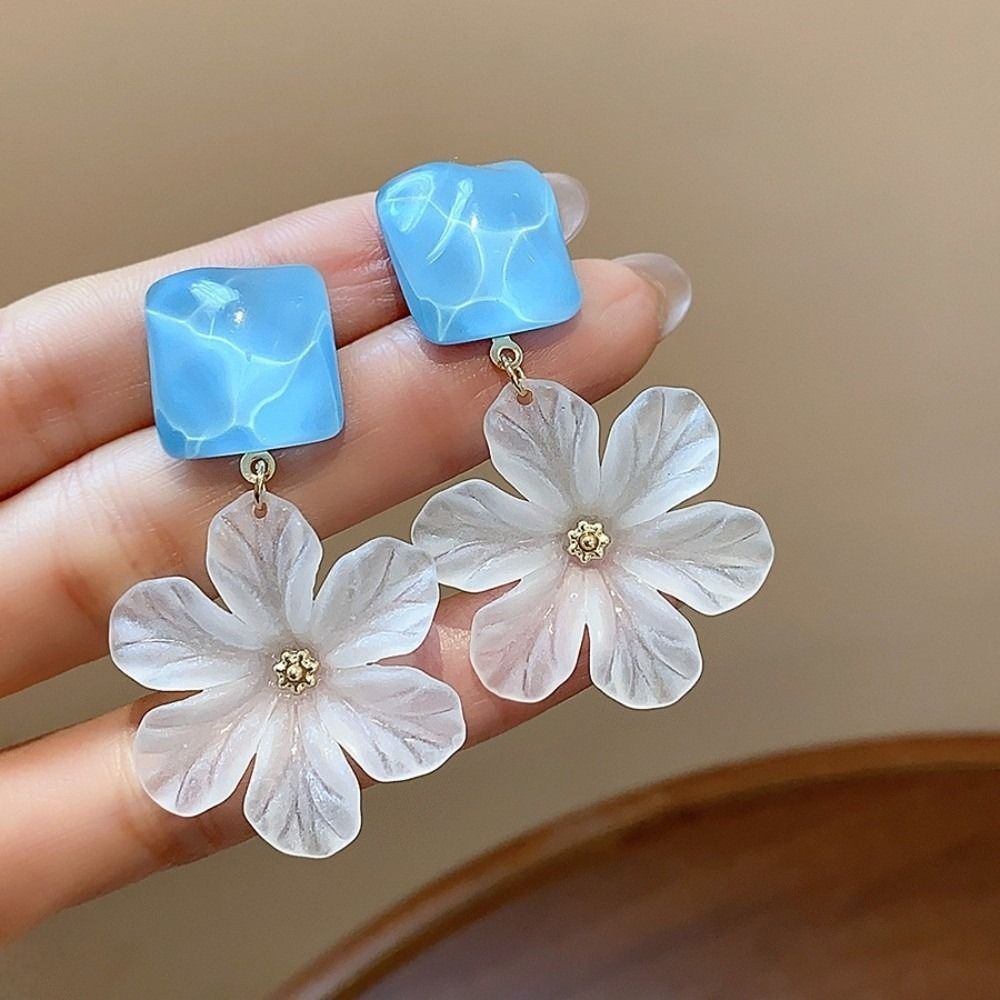 Temperament Ohrringe Damen Große Blumige Ohrstecker Damen Acryl Blumenohrringe Frühling Sommer