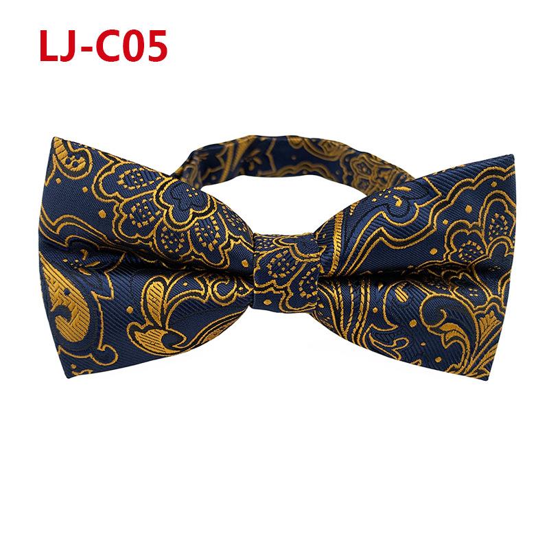 Fashion Blue Paisley Bowtie  Set for Men Wedding Business Party Luxury Pre-tied Men's Bow Tie Gifts