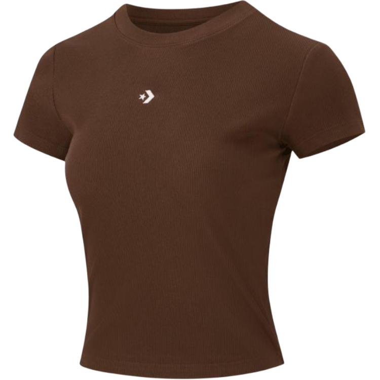 New Converse T Shirts Women's Brown WCH663-J9T