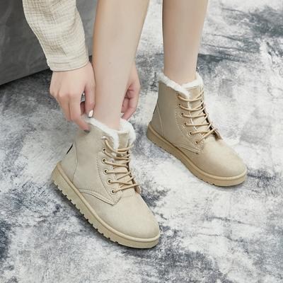 Winter Velvet Thickened Snow Boots Women'S Thermal Cotton Shoes Short Boots Martin Boots Large Size Shoes