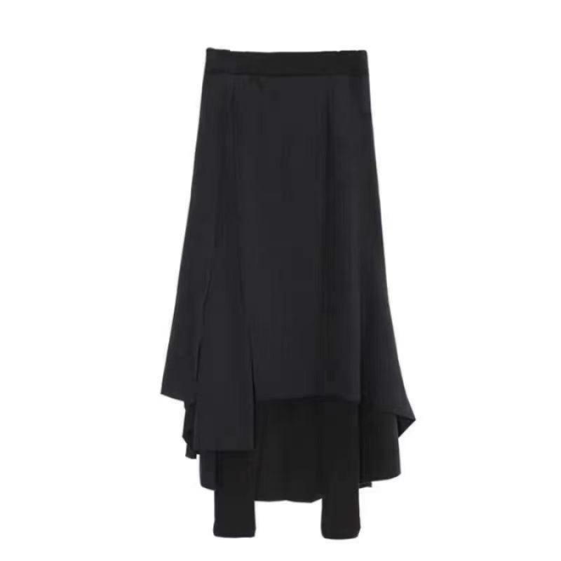 Women's Irregular Skirt Pants: Unique Multi-Layer Design, Large Size, Fake Two-Piece Style