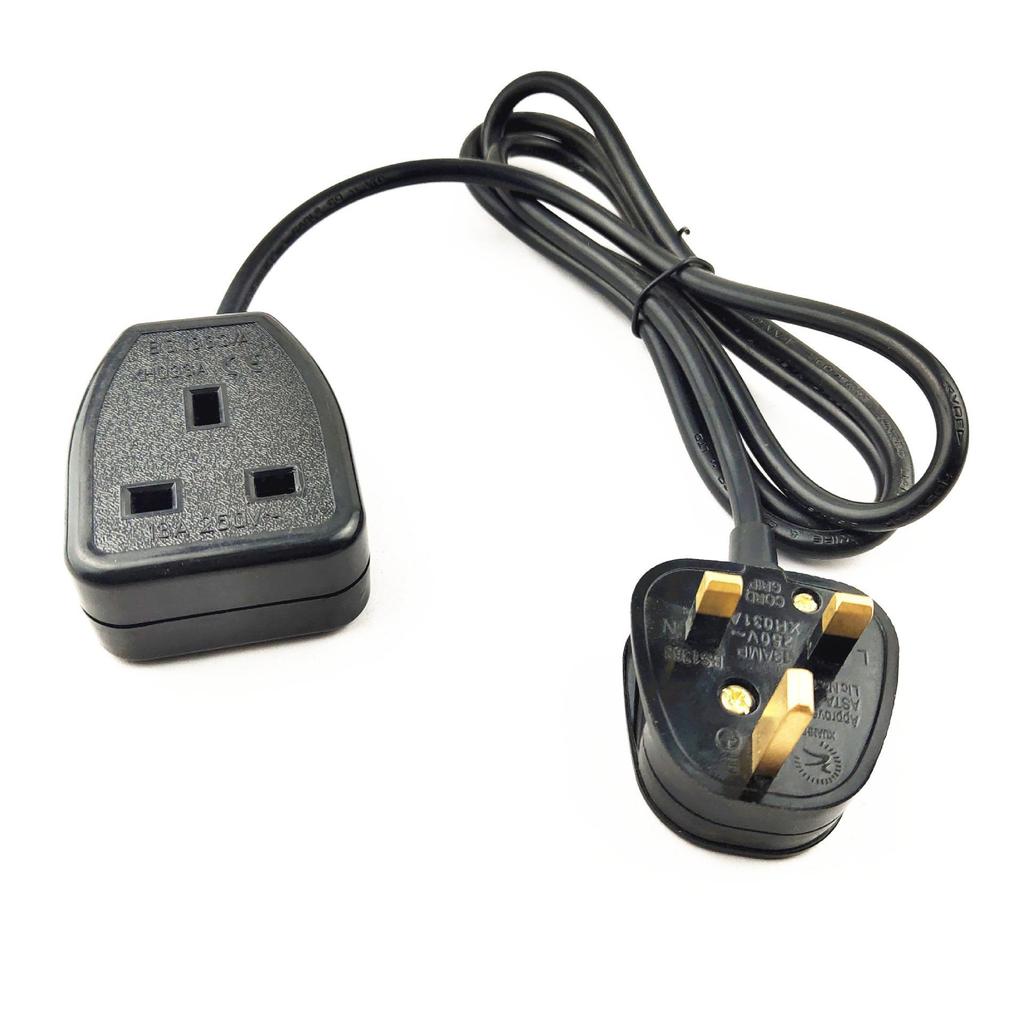 UK Standard Male To Female Extension Cord - BS 1363 Compatible