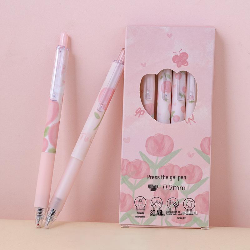 Pink Tulip Quick-Dry Click Pen 0.5 - Stylish Exam and Practice Pen