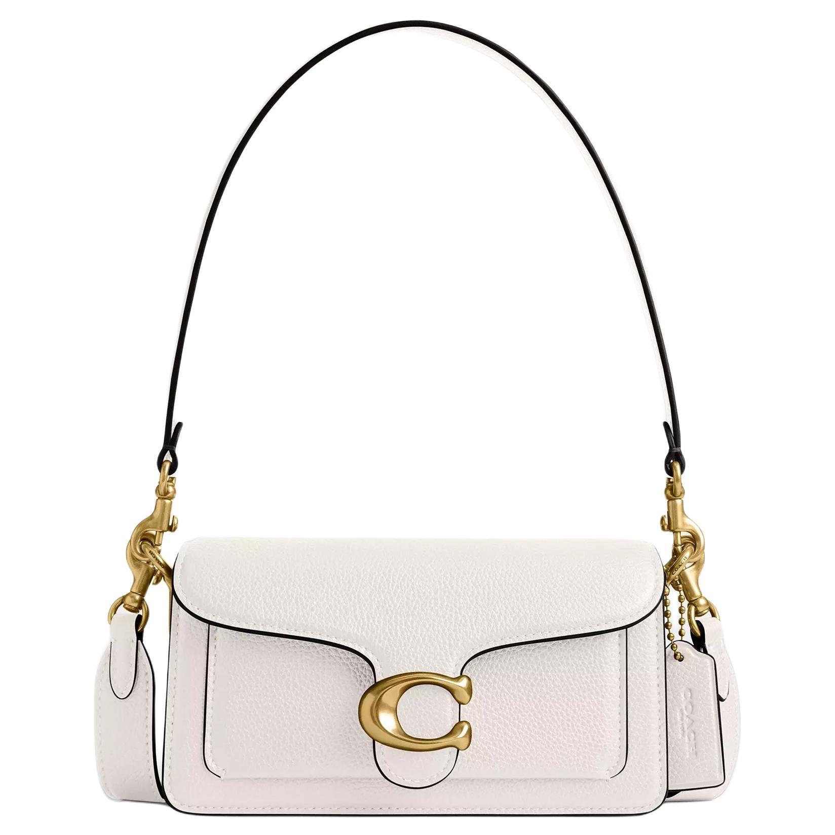 

Coach Tabby 20 Brand Logo Snap Closure Polished Pebble Leather Handheld Crossbody Shoulder Bag Small Women handbags Chalk CY201-B4HA Gift Box Sets (Basic Set+Black Box)