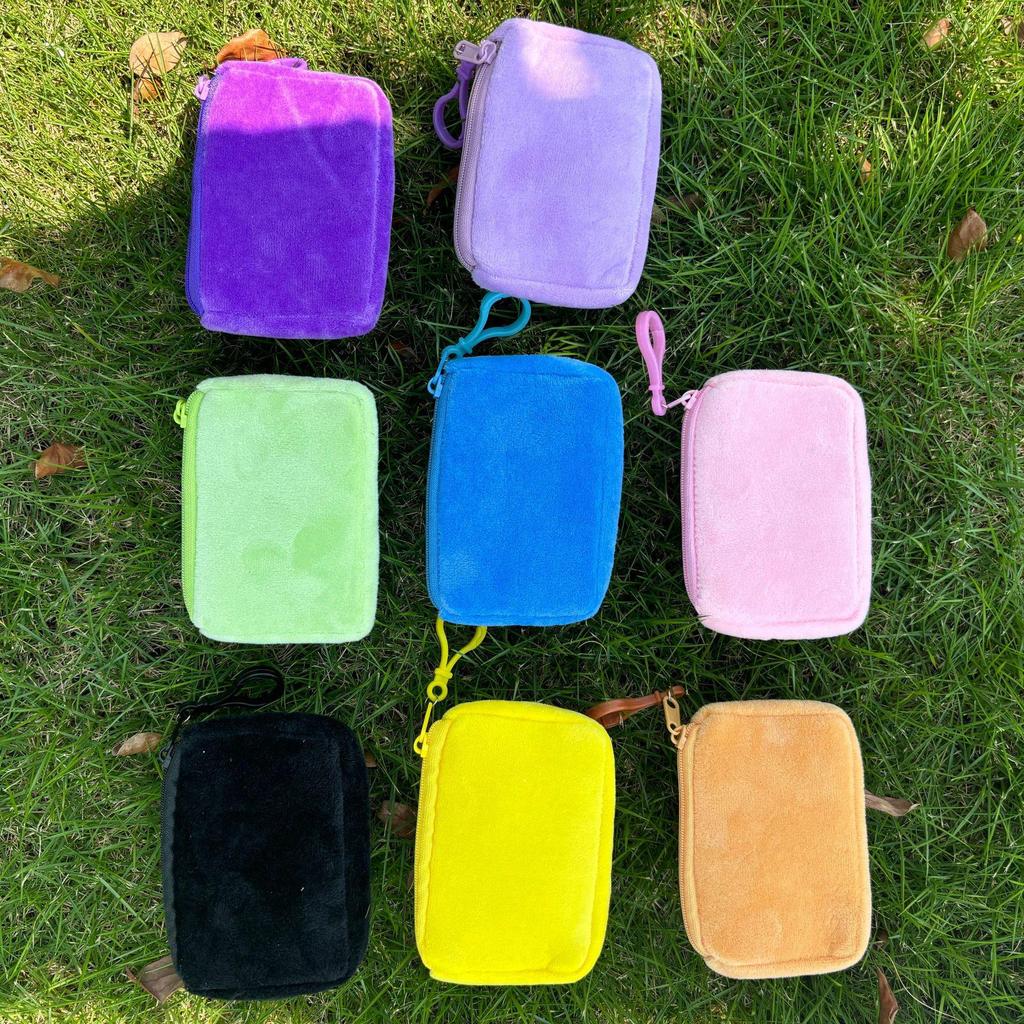 Solid Color Plush Coin Purse & Earphone Case - Cute, Simple Storage Pouch