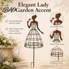 Outdoor Flower Bed Ornament Vintage Lady Garden Trellis Stake, Rustic Art Decor for Yard, Elegant Woman Silhouette Climbing Plants Plant Support Vines