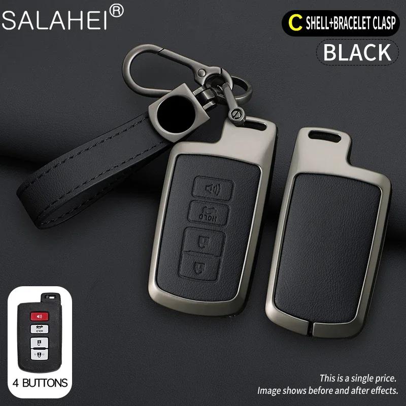 Interior Mouldings Leather Car Key Case Cover  Protector Shell For Toyota Camry Corolla RAV4 Highlander Avalon 2015 2016 2017 20