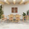 Garden Dining Set 7 pcs Brown Solid Teak Wood