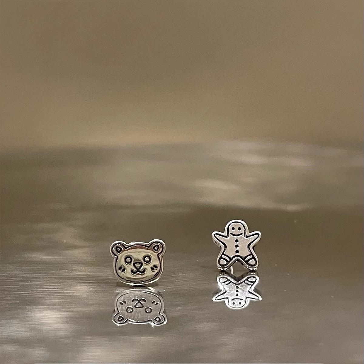 

Рождественские серьги-пусеты Медведь : Милые, уникальные серьги из серебра S925 для женщин