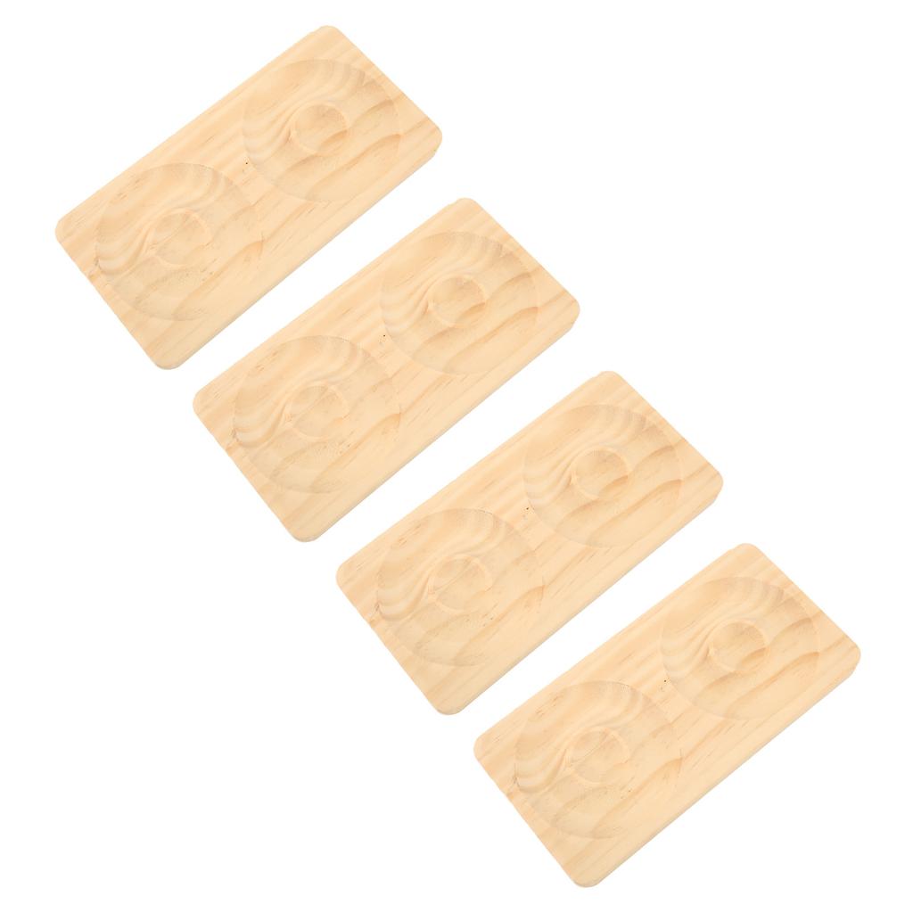 4pcs Bead Bracelet Display Tray Smoothly Solid Wood Jewelry Display Tray for Dressing Table Bedside