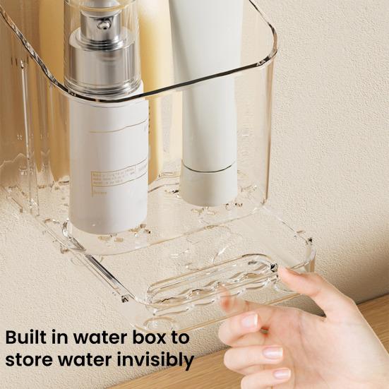 Toothbrush Holder with Drain Tray 3 Slots Toothbrush And Toothpaste Holder with Removable Divider Wall-Mounted or Countertop Bathroom Caddy Organizer