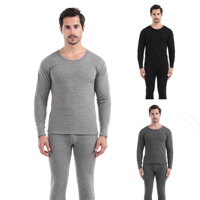2 Pçs/set Conjunto de Roupa Interior Térmica Masculina de Inverno Gola Redonda Manga Longa Quente Grosso Alta Elasticidade Slim Fit Virilha Aberta Conjunto de Pijama Masculino Conjunto de Calças e Top Esportivo