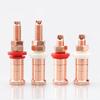 2PCS HIFI Purple Copper Binding Post Banana Socket High Fidelity Audio Connector for Amplifier Speaker Cable Red White Insulation Rings DIY Audio Part