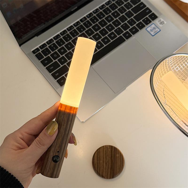 LED USB Night Light Magnetic Wall Lamp Kitchen Cabinet Closet Motion Sensor Light Home Staircase Room Bedside Table Move Lamp