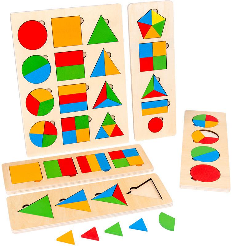 Geometrisches Holzform-Puzzle für Kleinkinder Pädagogisches Spielzeug für das frühe Lernen