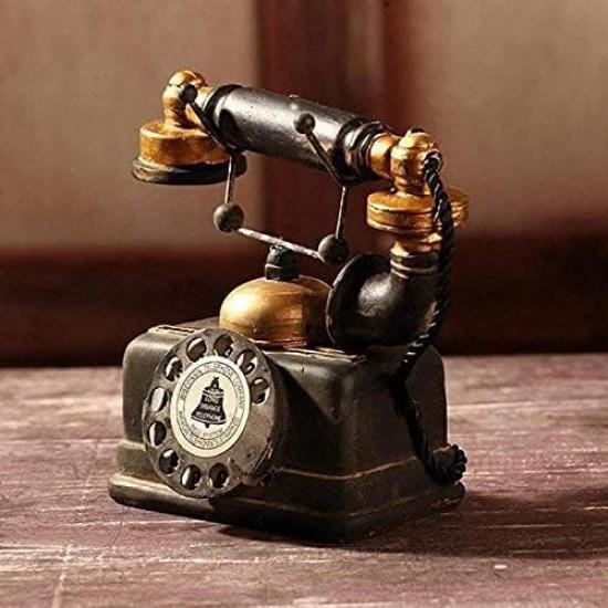 Large Creative Retro Decorative Phone Model Telephone Wall Decor, Vintage Rotary Telephone Decor Statue Artist Figurine Cafe bar Window Decor Model