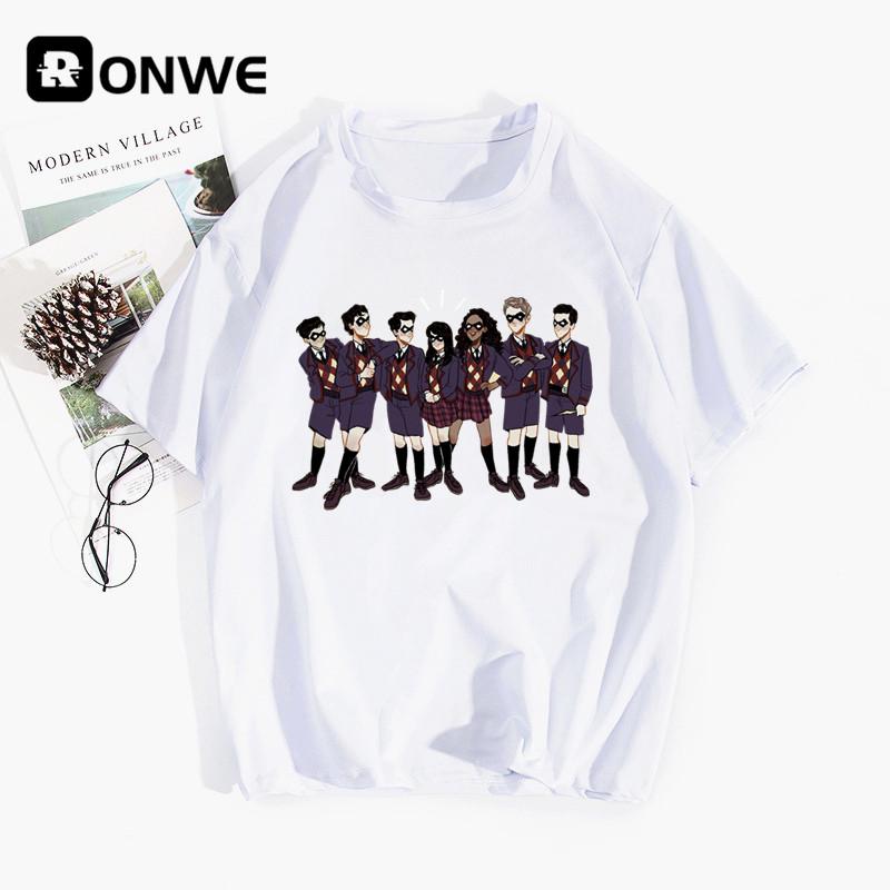 The Umbrella Academy Cha Cha Diego Vanya Luther Women T Shirts Gril Short Sleeve Casual Tops