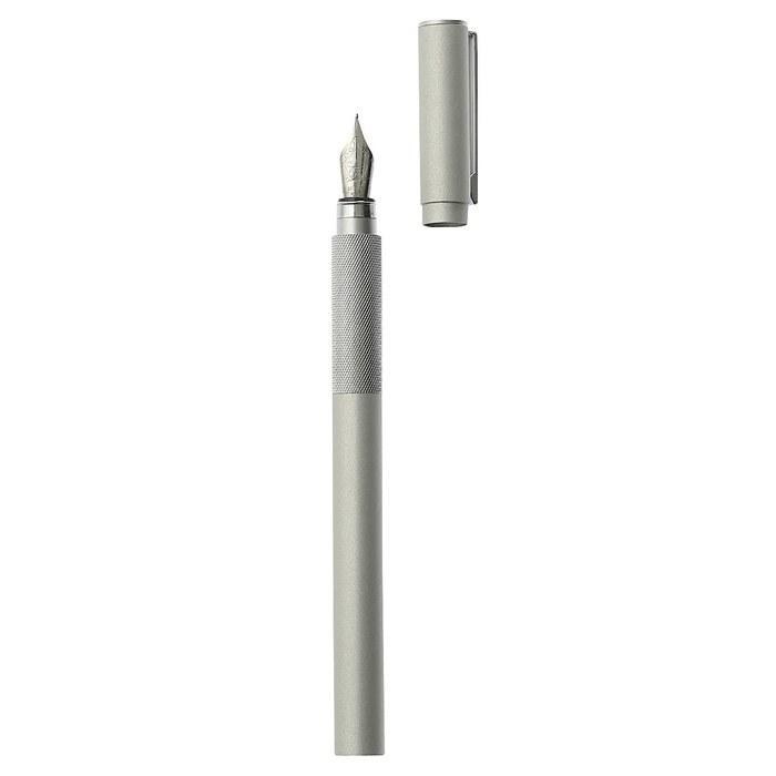 [Muji] Aluminum Round Shaft Fountain Pen, Black, 13.7x1cm, with Fine Ink Cartridge (1) 15136865