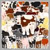 50 Original Cow Stickers - Cute Hand-Painted Cartoon Animals for Journals, Computers, and Phones