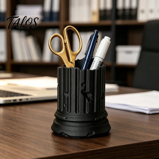 Decorative Pencil Cup for Study Broken Roman Column Pen Holder, 3D Printed PLA Desktop Gaming Table Stationery Organizer Organizer, Industrial