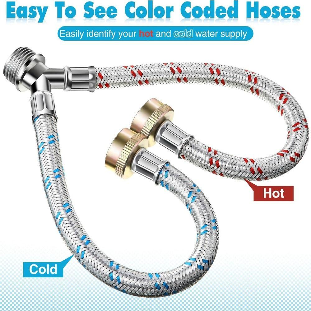 Leak-proof Washing Machine Hoses Stainless Steel Hose Splitter Hose Y Connector  Outdoor Faucets