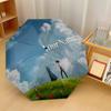 Custom Text Automatic 8 Bone Umbrella, Portable Sun Rain Protection UmbrellaHowl's Moving Castle