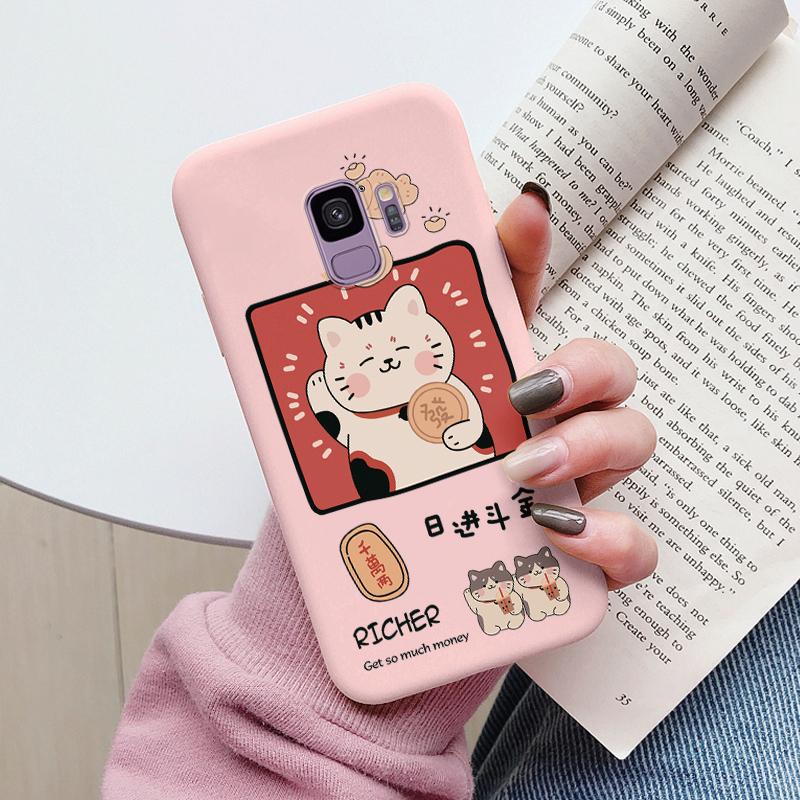 For Samsung Galaxy S9 S 9 Plus Cover Cute Cartoons Heart Cat Soft Silicone Shockproof Phone Case For Samsung S9 S9+ Funda Bumper