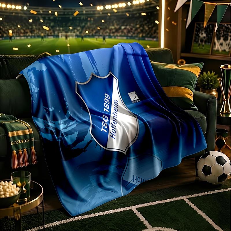 Flame And Shield Hoffenheim Throws Blanket Flannel Blankets Plush for Couch Bed Gifts for Men Women Travel picnic blanket Christmas fan gifts