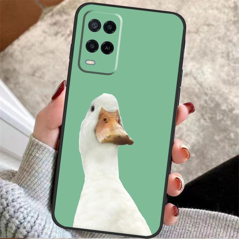 Cute Cartoon Duck Case For Oppo A38 A74 A94 A54 A18 A58 A78 A98 A80 A60 A40 A96 A76 A16 A15 A17 A57 A77 A5 Pro