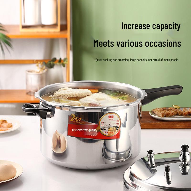 

Fubao Universal Thickened Safety Explosion-Proof Pressure Cooker for Household & Commercial Use 3L gas-only with steamer rack 18CM