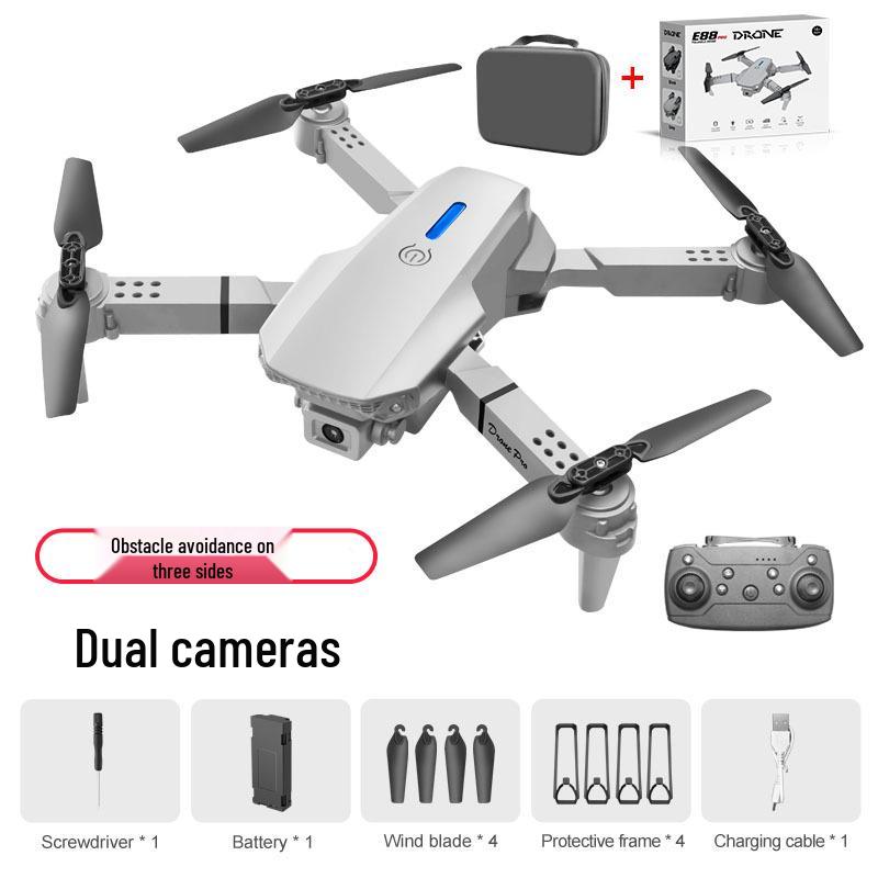 E88 Brushless Drone with Optical Flow, Obstacle Avoidance, Dual 4K Cameras, Aerial Photography, Four-Axis Control, and Remote Operation
