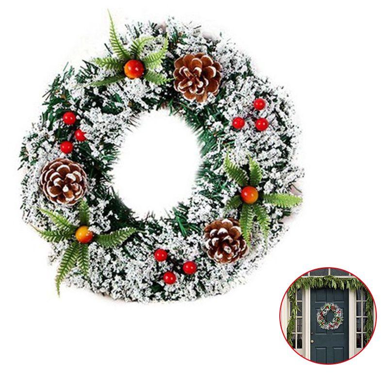 Hanging Wall Christmas Wreath Xmas Party Door Home Trees Garland Decor Ornament
