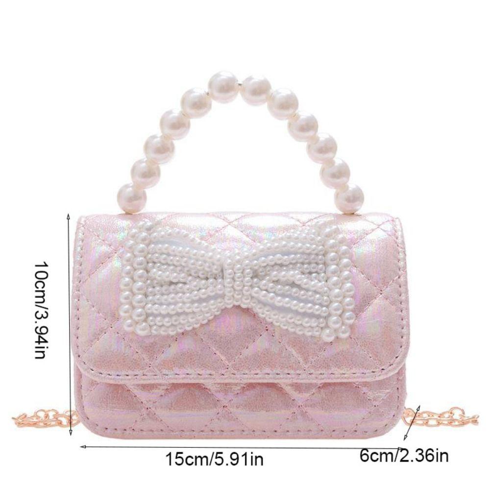 Mini Bow Crossbody Bag Korean Style Children Coin Purse Simple Pearl Handbag  Kids