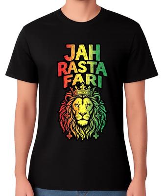 Jah Rasta Fari T-Shirt Reggae Mens Ladies Rastaman Lion Rastafarian Unisex Tee