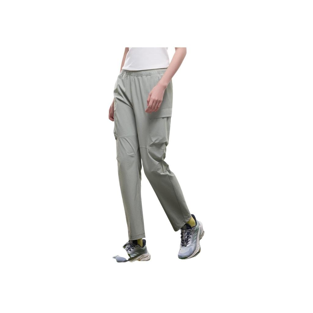 Anta Outdoor Series Casual Simple Solid Color Straight Leg Knitted Sports Pants Women Bottoms Floating-Gray 162526502-1