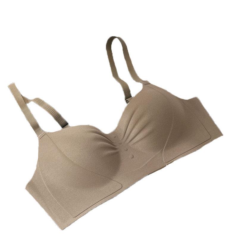 Traceless underwear Women's small breasts gather, summer thin bras close secondary breasts Anti-sagging breathable French round chest bra