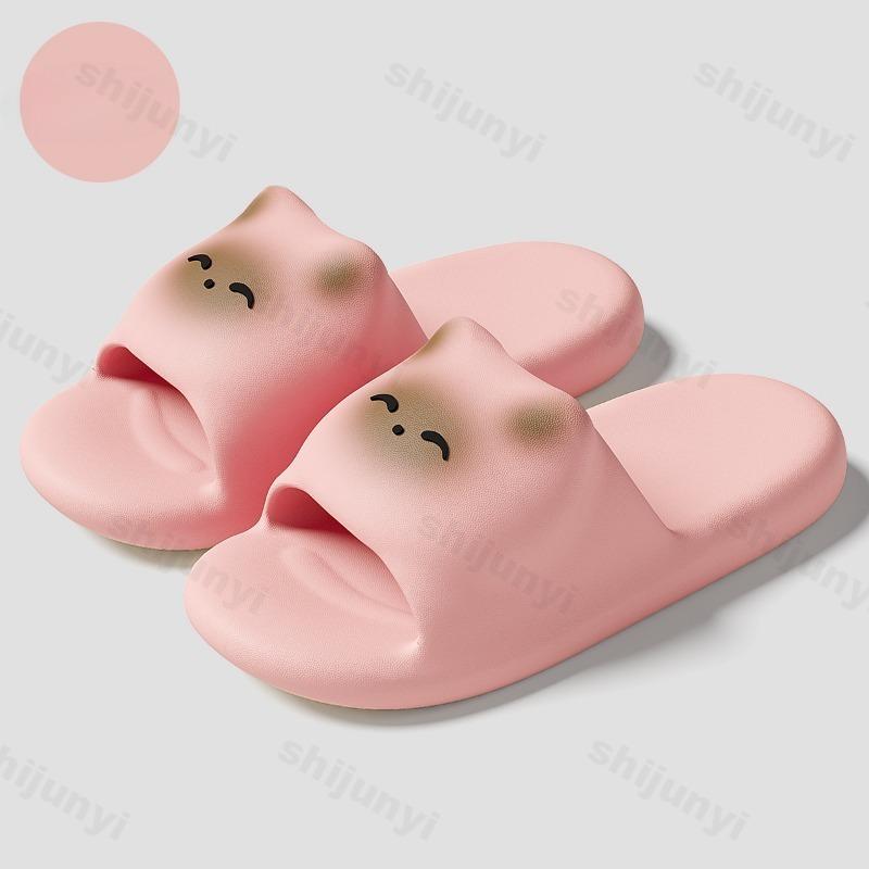 Fashion Cartoon Slippers Woman Thick-soled Sandals 2025 Cat Summer Fashion Soft Bottom Fun Beach Men Slippers Women's Sandals EVA Slides