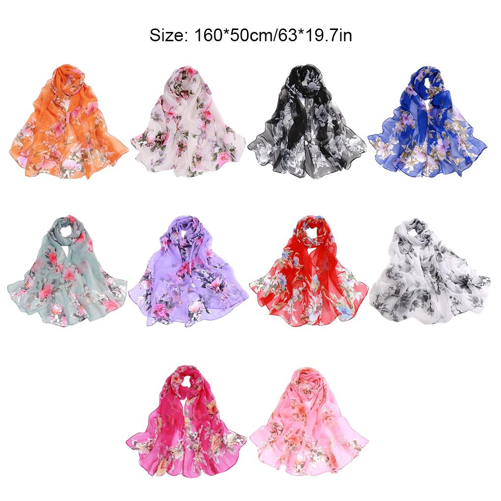 Fashion Summer Women Floral Print Scarf Lightweight And Elegant Women Luxury Beach Scarf Silk Scarf