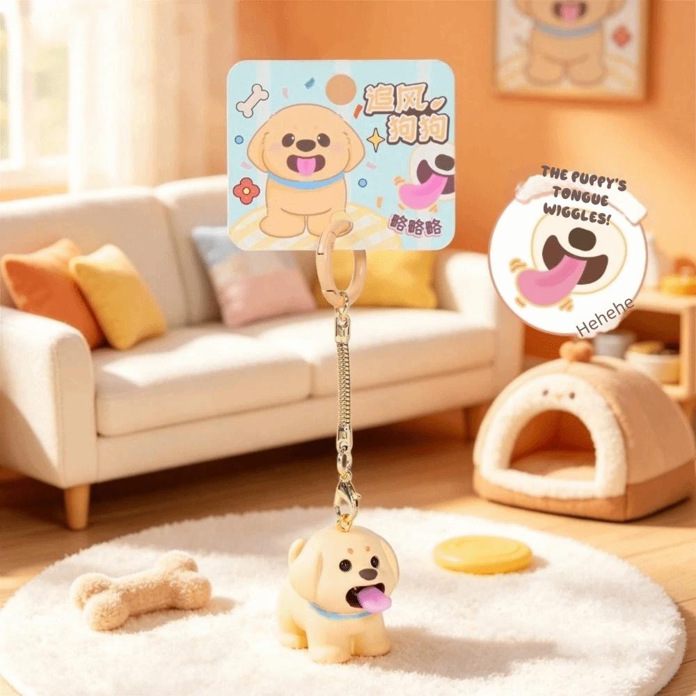 Vivid Detailing Dog Resin Keychain Premium Solid Resin Animal Pendant Decor Car Keys